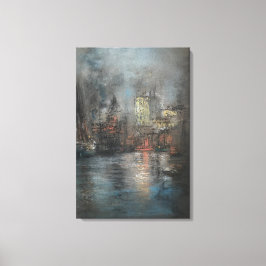 Busy Harbour beroemd gemaakt door Glenn Cooper Hen Canvas Afdruk