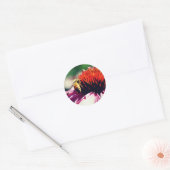 Busy Honey Bee Flower Ronde Sticker (Envelop)