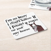 Busy Horse Owner Stress Quote Funny Cartoon Kartonnen Onderzetters (Schuin)