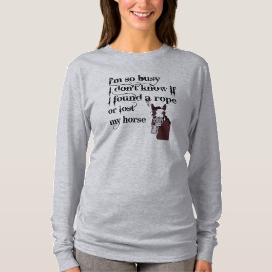 Busy Horse Owner Stress Quote Funny Cartoon T-shirt (Voorkant)