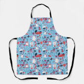 Busy Kitchen Utensils Pot Baking Bakery Pattern Schort (Voorkant)