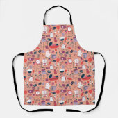 Busy Kitchen Utensils Pot Baking Bakery Pattern Schort (Voorkant)