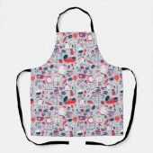 Busy Kitchen Utensils Pot Baking Bakery Pattern Schort (Voorkant)