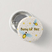 Busy Lil' Bee Ronde Button 3,2 Cm (Voorkant /achterkant)