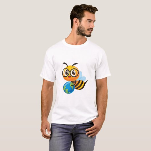 Busy Little Bee: Schattigee honingbij Kinderen T-shirt (Voorkant volledig)