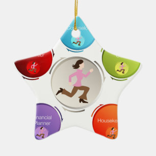 Busy mama keramisch ornament