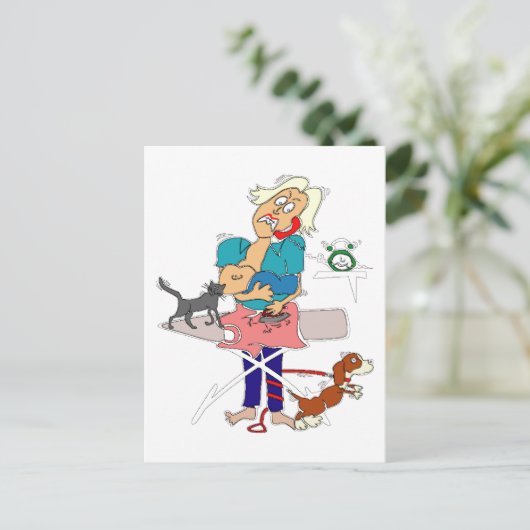 Busy mama Moederdag, ZSSG Briefkaart (Staand voorkant)