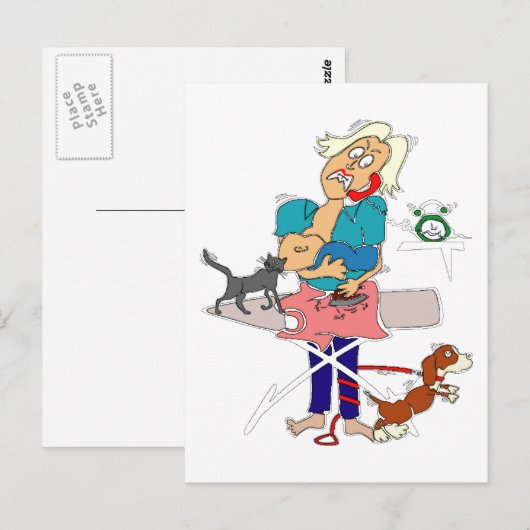 Busy mama Moederdag, ZSSG Briefkaart (Voorkant / Achterkant)