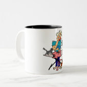 Busy mama tweekleurige koffiemok (Voorkant links)