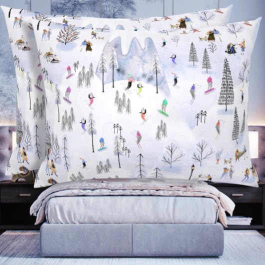 Busy Mountain Alpine Ski Village Kussensloop