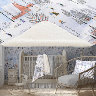 Busy Mountain Alpine Ski Village Sherpa Deken