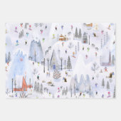 Busy Mountain Ski Village Inpakpapier Vel (Voorkant)