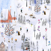 Busy Mountain Ski Village Inpakpapier Vel