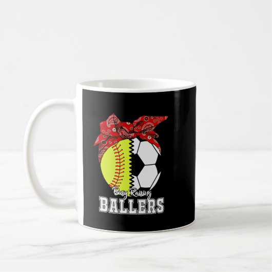 Busy Raising Baller Softball Soccer Ma Moeder_s D Koffiemok (Links)