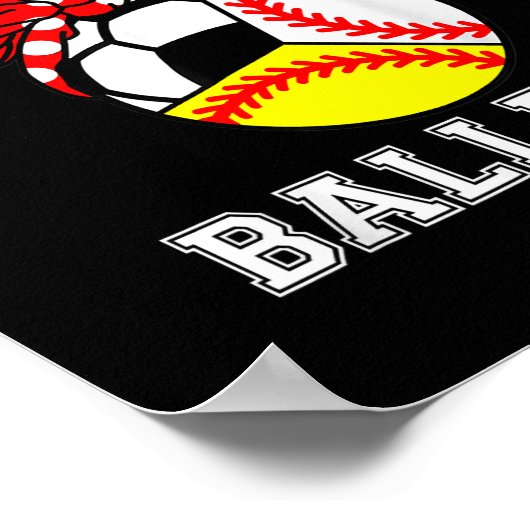 Busy Raising Ballers Funny Baseball Softball Poster (Hoek)