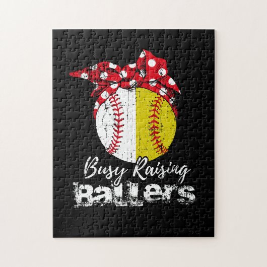 Busy Raising Ballers Softball Baseball Legpuzzel (Verticaal)