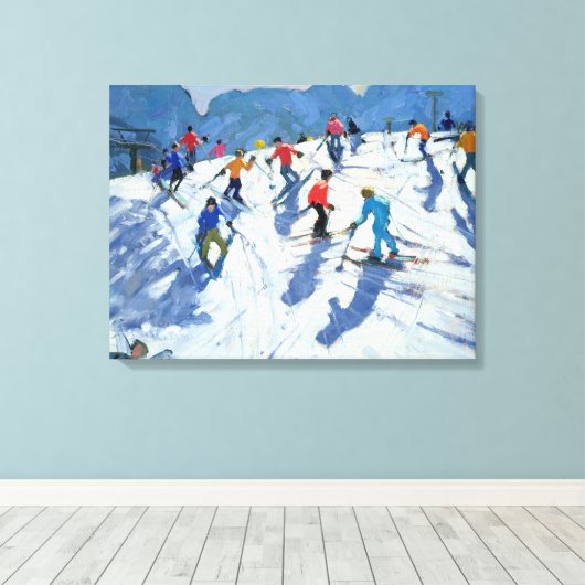 Busy Ski Lofer 2004 Canvas Afdruk (Insitu (Houten vloer))