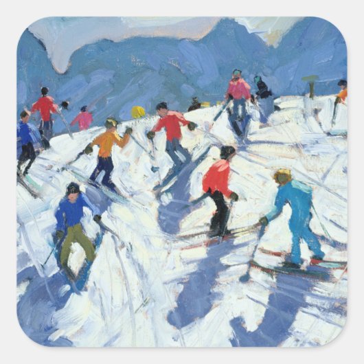 Busy Ski Lofer 2004 Vierkante Sticker (Voorkant)