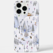 Busy Snowy Mountain Alpine Ski Village Case-Mate iPhone Case (Achterkant)
