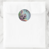 BUSY SQUIRREL DOOR SHARON SHARPE RONDE STICKER (Tas)