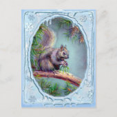 BUSY SQUIRREL & ICICLES DOOR SHARON SHARPE BRIEFKAART (Voorkant)