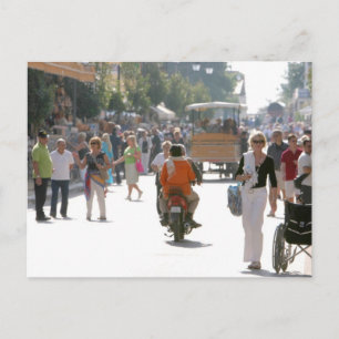 Busy street in Katakolon Greece Briefkaart