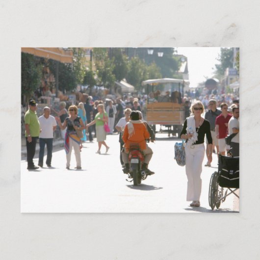 Busy street in Katakolon Greece Briefkaart (Voorkant)