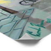 Busy street scene trein Gordon Bruce art Poster (Hoek)