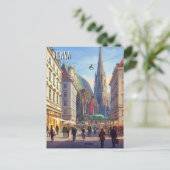 Busy Street Stephansplatz Wenen Oostenrijk Reizen Briefkaart (Staand voorkant)