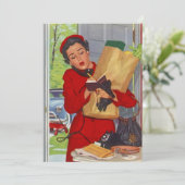 Busy Suburban Lady Burbs Blank Uitnodiging (Staand voorkant)