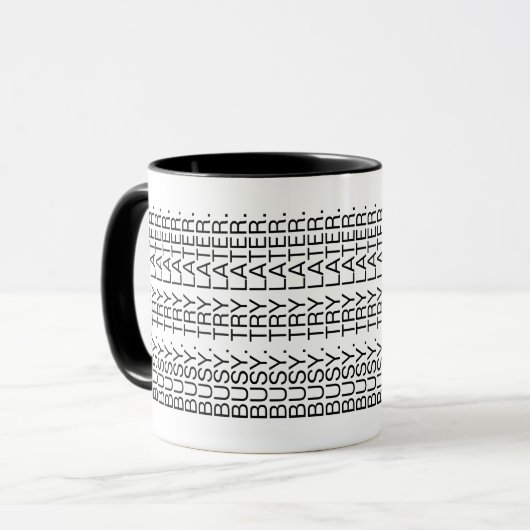 Busy. Try Later. Hidden Message Introvert Mug Mok (Voorkant links)