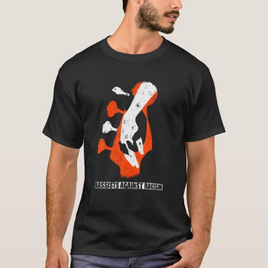 But Against Racism Bass Spelers Guitar Electri T-shirt (Voorkant)