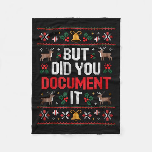 But Did You Doent It Funny Office Christmas Ugly Fleece Deken (Voorkant)