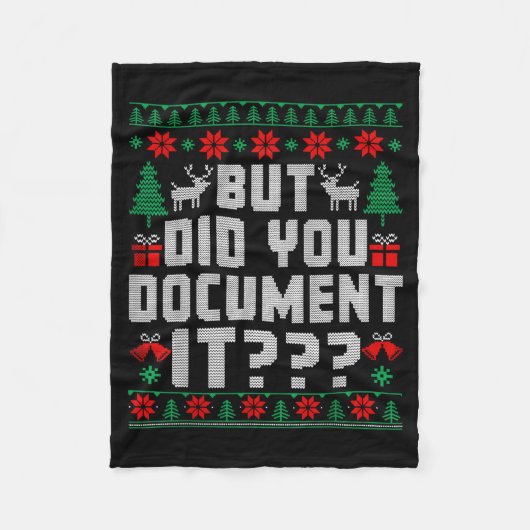 But Did You Doent It Funny Office Christmas Ugly Fleece Deken (Voorkant)