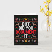 But Did You Doent It Funny Office Christmas Ugly Kaart (Gele Bloem)