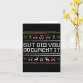 But Did You Doent It Funny Office Christmas Ugly Kaart (Gele Bloem)