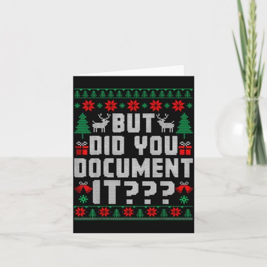 But Did You Doent It Funny Office Christmas Ugly Kaart (Voorkant)