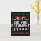 But Did You Doent It Funny Office Christmas Ugly Kaart (Gele Bloem)