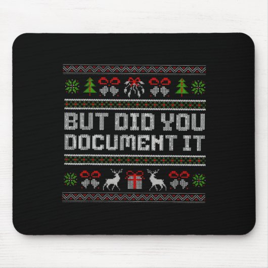 But Did You Doent It Funny Office Christmas Ugly  Muismat (Voorkant)