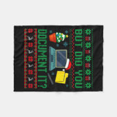 But Did You Doent It Funny Office Christmas Ugly S Fleece Deken (Voorkant (Horizontaal))