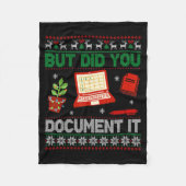 But Did You Doent It Funny Office Christmas Ugly S Fleece Deken (Voorkant)