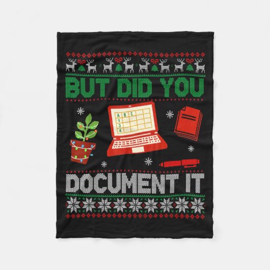 But Did You Doent It Funny Office Christmas Ugly S Fleece Deken (Voorkant)
