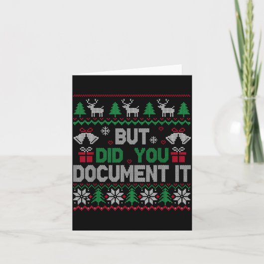 But Did You Doent It Funny Office Christmas Ugly S Kaart (Voorkant)