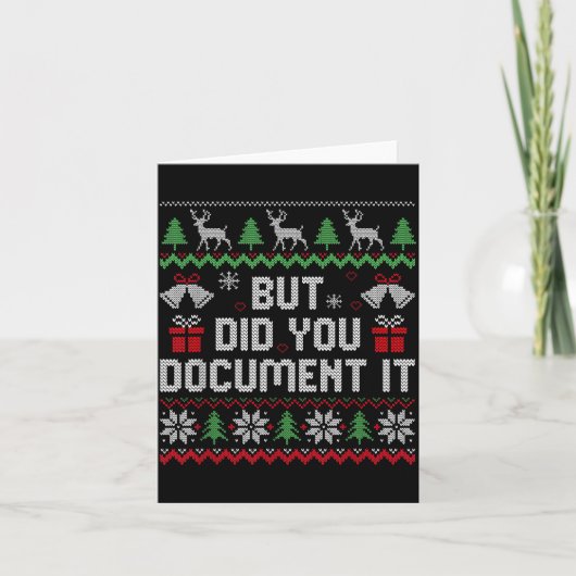 But Did You Doent It Funny Office Christmas Ugly S Kaart (Voorkant)