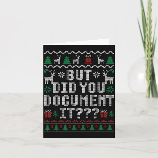But Did You Doent It Funny Office Christmas Ugly S Kaart (Voorkant)
