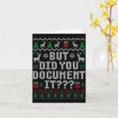But Did You Doent It Funny Office Christmas Ugly S Kaart (Gele Bloem)