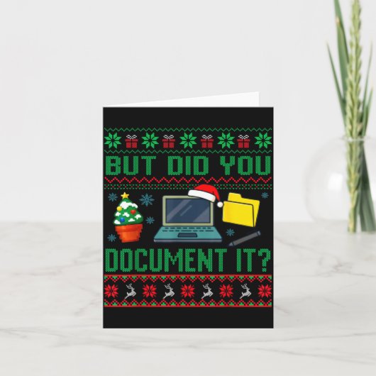But Did You Doent It Funny Office Christmas Ugly S Kaart (Voorkant)