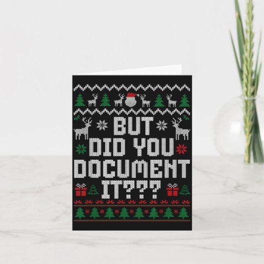 But Did You Doent It Funny Office Christmas Ugly S Kaart (Voorkant)
