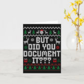 But Did You Doent It Funny Office Christmas Ugly S Kaart (Gele Bloem)