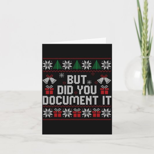 But Did You Doent It Funny Office Christmas Ugly S Kaart (Voorkant)